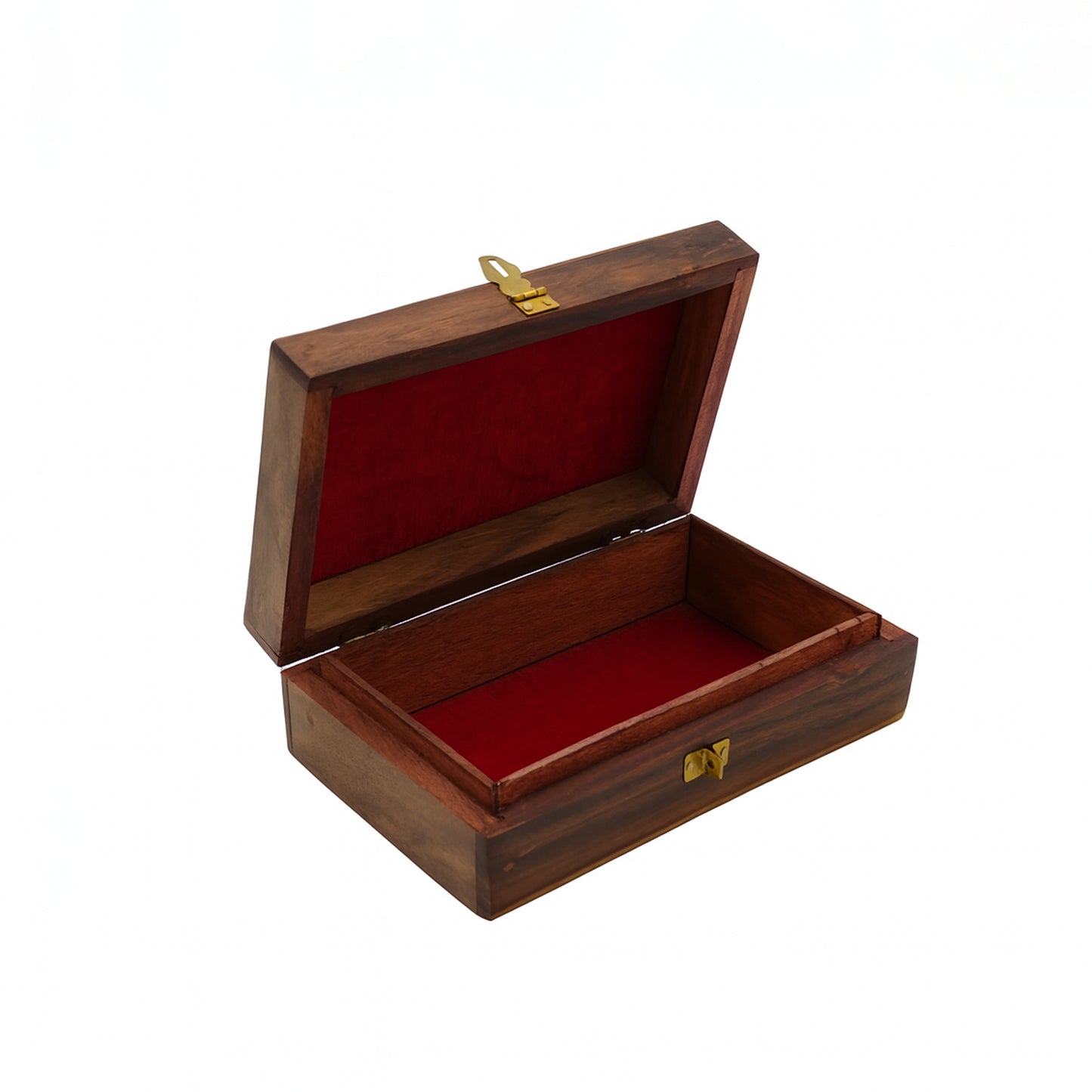 ABH Wooden Storage Box with Velvet Lining – 6 x 4 Inches