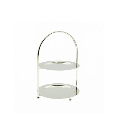Plate Stand – 2 Layer – Silver Finish – 17cm (D) x 30cm (H) – CD-7547