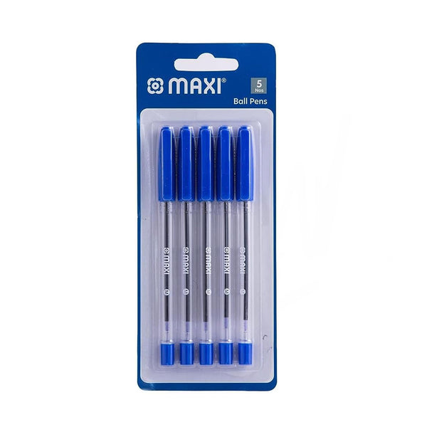 MX-LV5B Maxi Ball Pen – Medium Tip – Blue Ink – Blister of 5 Pieces