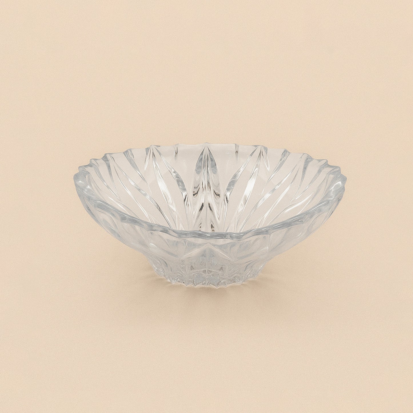 20662400 – Glass Fruit Bowl – 32cm – Swirl-Cut Diamond Design