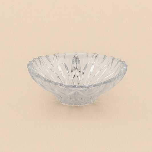 20662400 – Glass Fruit Bowl – 32cm – Swirl-Cut Diamond Design