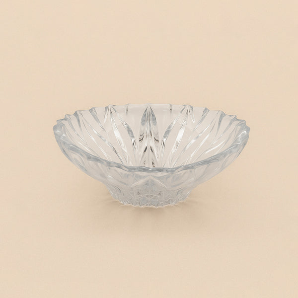 20662400 – Glass Fruit Bowl – 32cm – Swirl-Cut Diamond Design