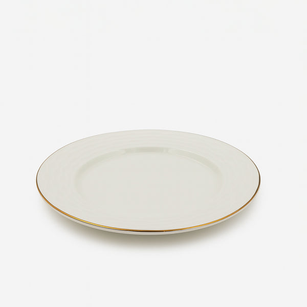 PSN-4 – Ceramic Dessert Plate 20.3 cm – Ivory with Gold Rim