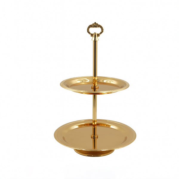 CD-7319 – 2-Layer Cake Stand – Gold – 40cm (H)