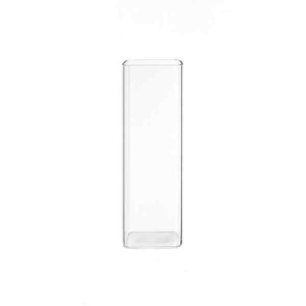HUD25177 Glass Flower Vase – 6cm (D) x 20cm (H) – Clear Cylinder Design