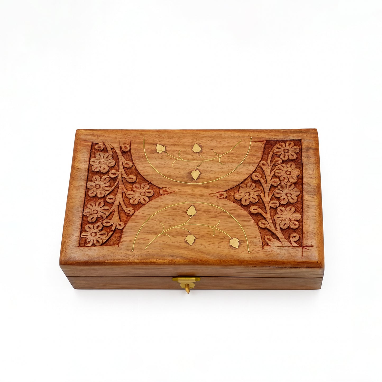 ABH Wooden Storage Box with Velvet Lining – 6 x 4 Inches