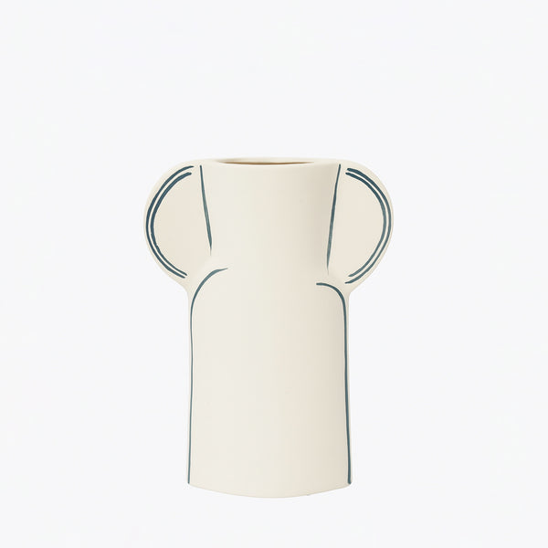 NW240801S-MWBL – Abstract Twin Handle Flower Vase – 22cm (H)