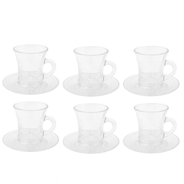 5340205 SOLI40 Milk Cup & Saucer – 12-Piece – Vertical Crystal-Style Set
