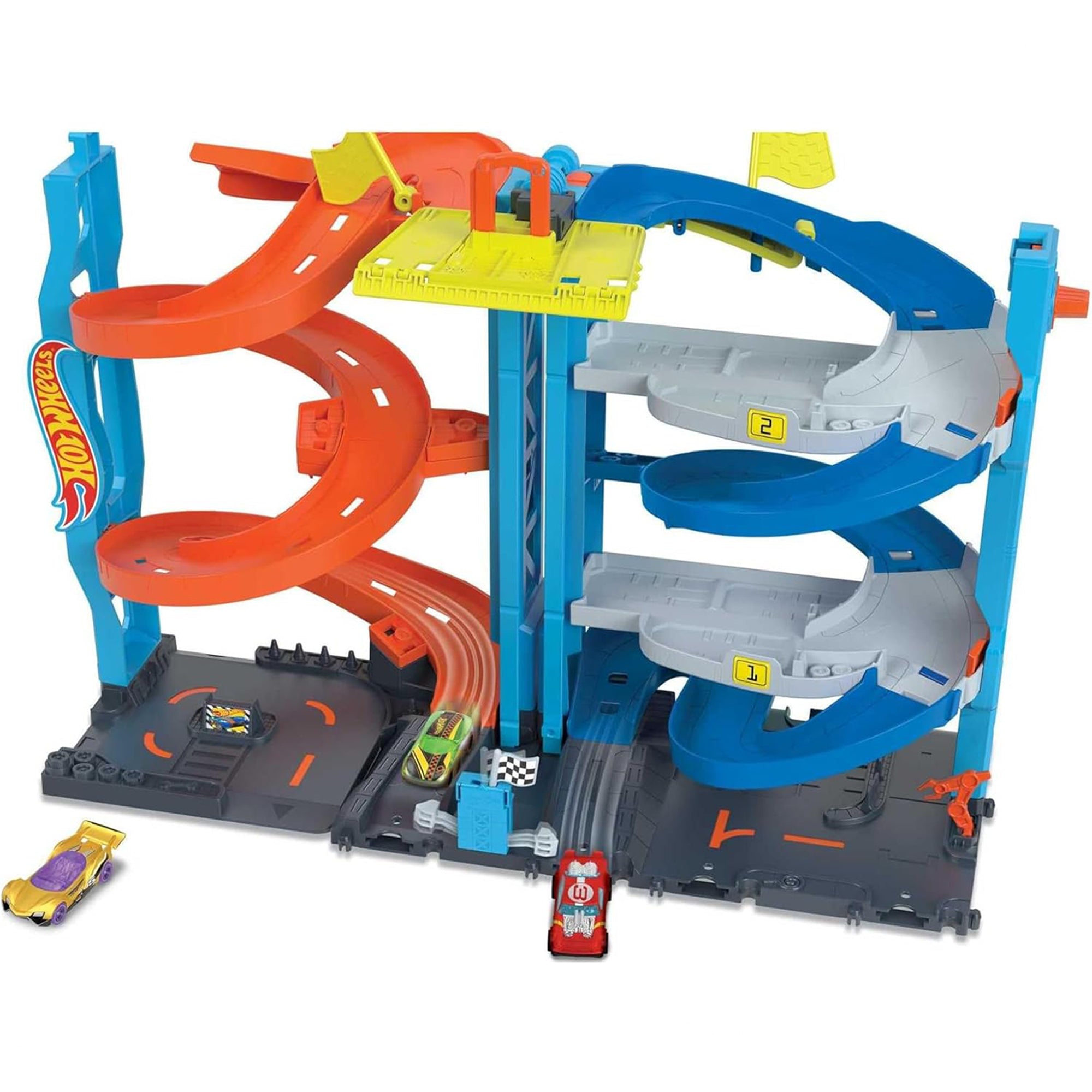 HKX43 Hot Wheels City Transforming Tower – 2-in-1 Spiral Playset with Car