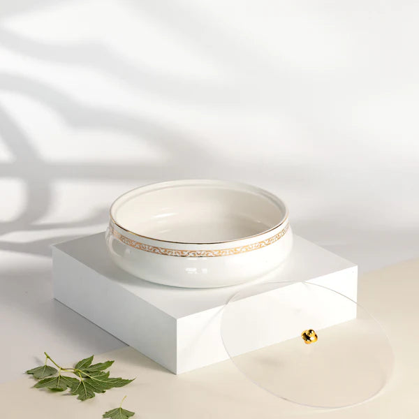 ET2970 Naqsh Large Date Bowl – White & Gold