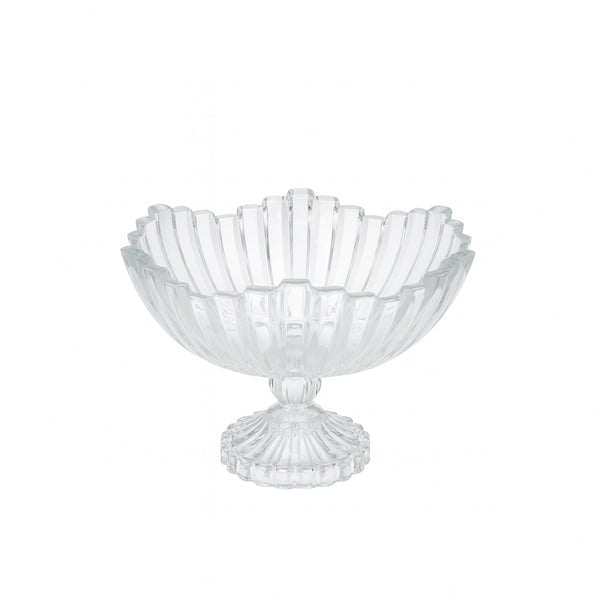ISF-984 Berlin Glass Fruit Bowl 286mm (D) x 184mm (H) – Large Elegant Pedestal Serving Bowl
