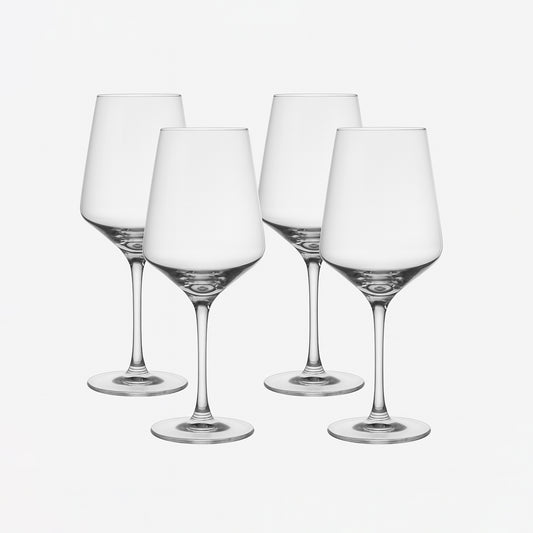 GL1304/43979 – Wine Goblet Glass 4-Piece Set – 435ml – Elegant Clear Stemware