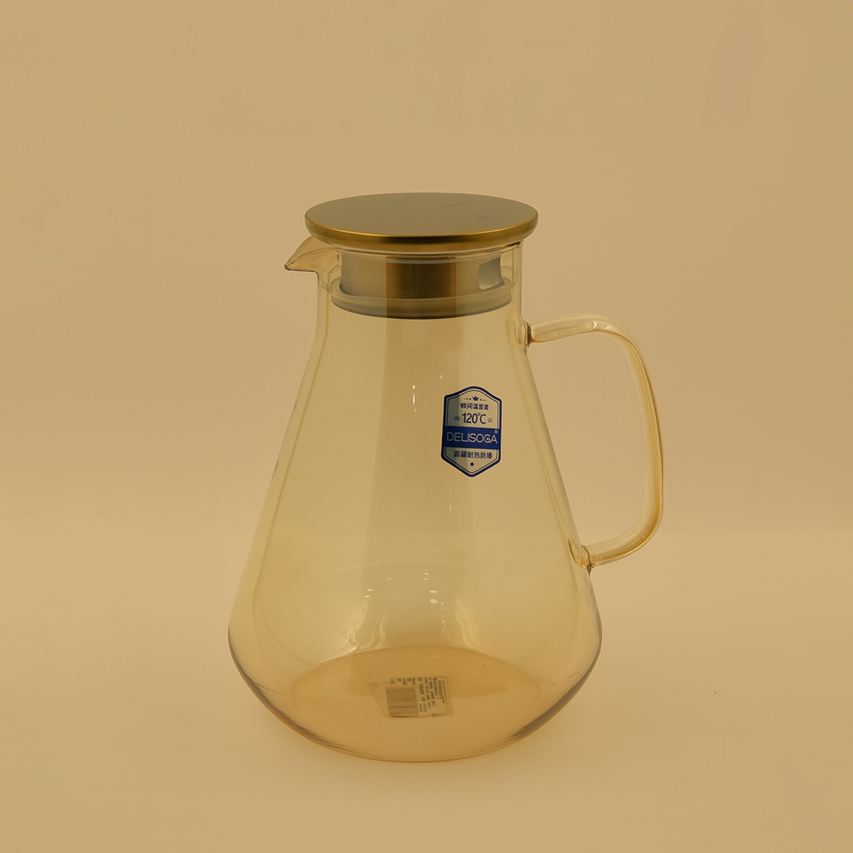 GPH78HA – Heat-Resistant Glass Jug with Lid – 1.9L – Amber Color