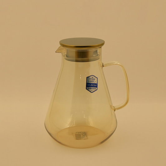 GPH78HA – Heat-Resistant Glass Jug with Lid – 1.9L – Amber Color
