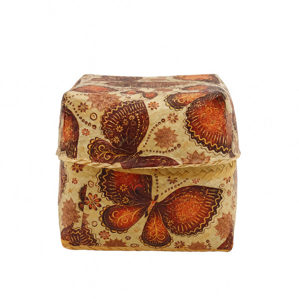 ABI3345 Bamboo Printed Storage Box – 19cm (W) x 19cm (L) x 17cm (H)