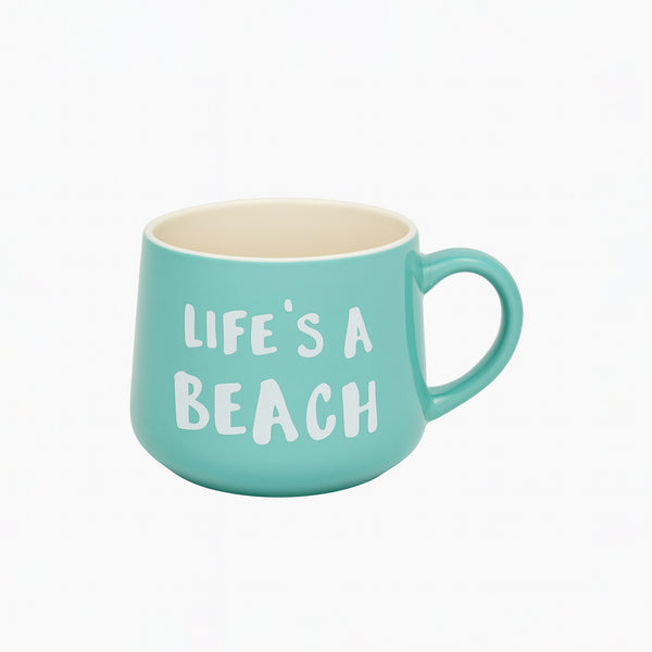 269-18 Ceramic Mug – “Life’s a Beach” Design – Teal