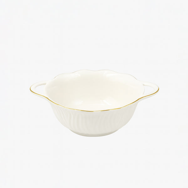 SC3638 Bowl – 8.5" Porcelain with Gold Rim