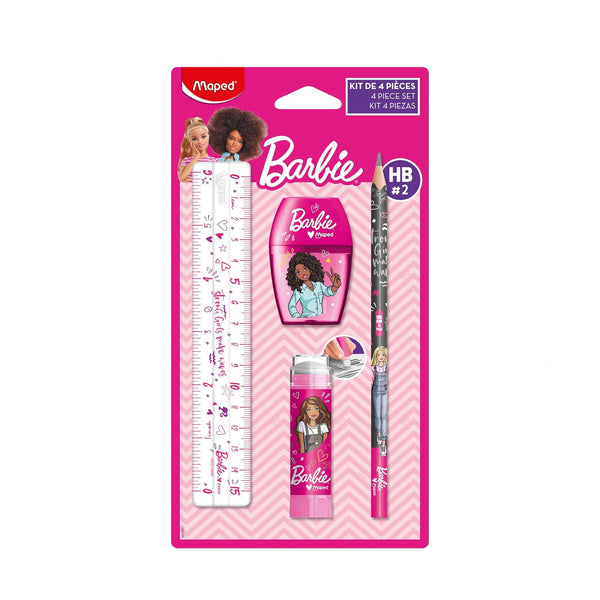 MD-981867 Maped Barbie Stationery Set – 4 Pieces