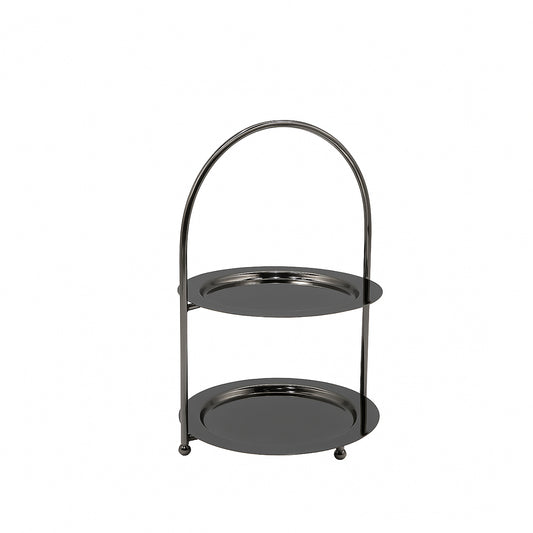 Plate Stand – 2 Layer – Black Finish – 17cm (D) x 30cm (H) – CD-7549