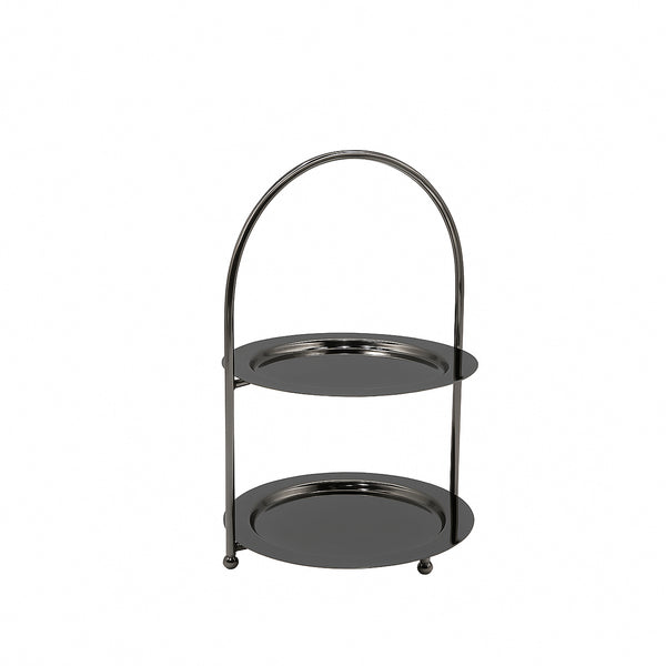 Plate Stand – 2 Layer – Black Finish – 17cm (D) x 30cm (H) – CD-7549