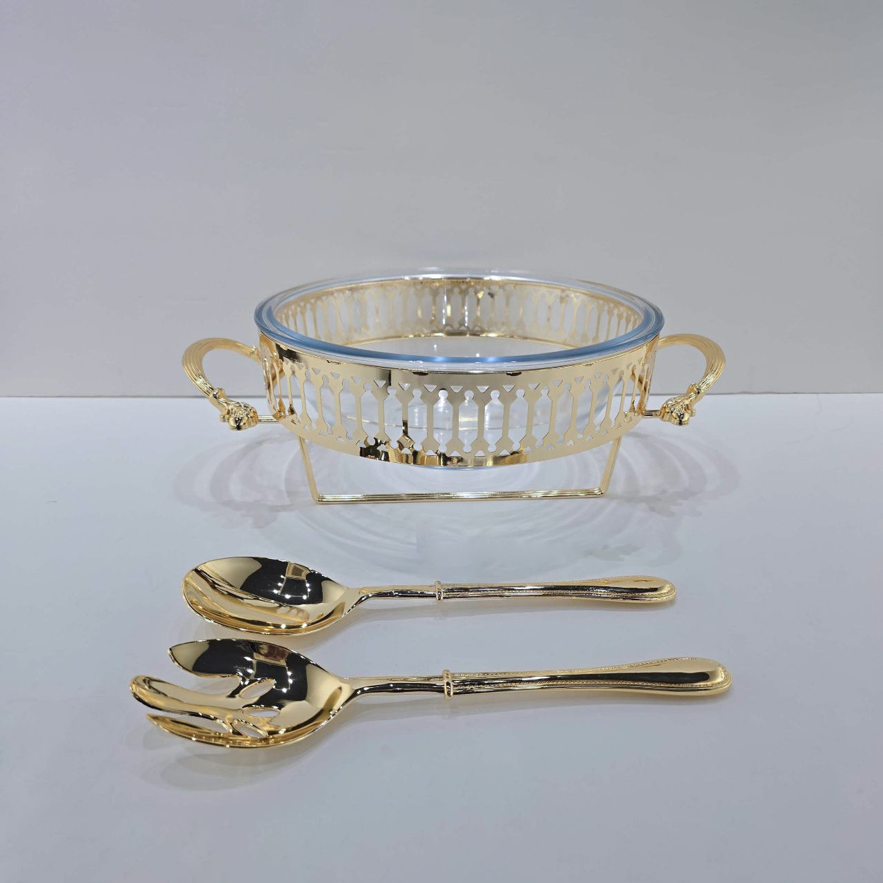 CD-7246 Glass Chafing Dish Gold