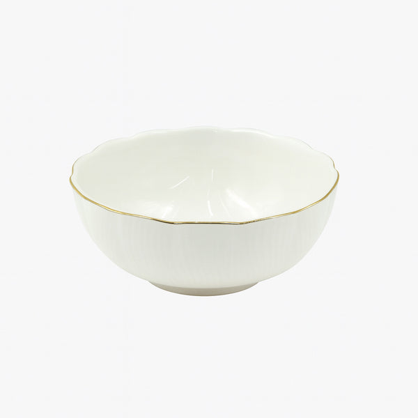 SC3635 Bowl – 8" Porcelain with Gold Rim