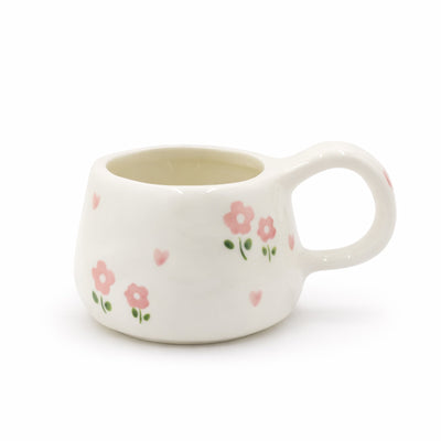 2939-16 ceramic mug in cream finish with pink floral and heart pattern for tea and coffee serving – Siddiq Gifts Mussafah Abu Dhabi