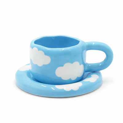 2939-22 ceramic cup and saucer set in blue sky cloud design – 12-piece tea and coffee serving set at Siddiq Gifts Mussafah Abu Dhabi