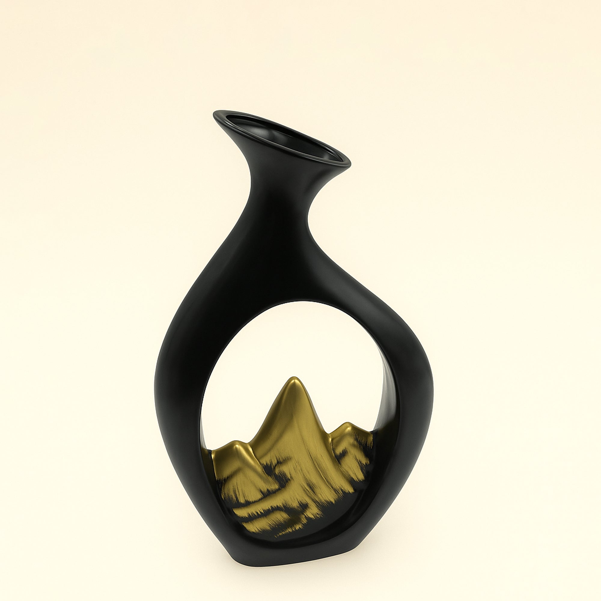 Ceramic Flower Vase – Abstract Mountain Cutout Design – 10901 / 10900 – AF Style
