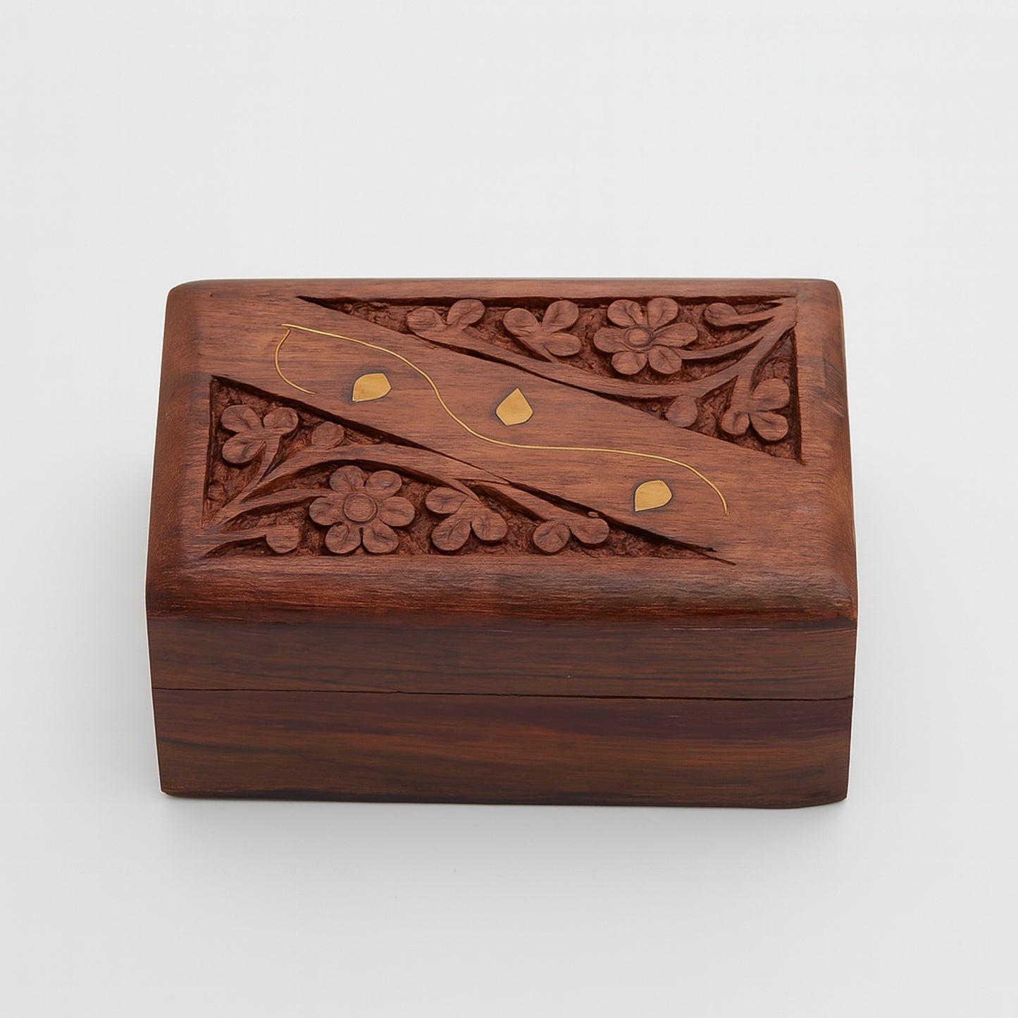 ABH Wooden Storage Box with Velvet Lining – 5 x 3 Inches