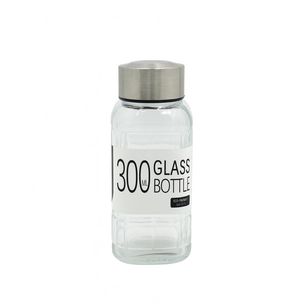 24Q80FGBXG – Glass Bottle 300ml –  Stainless Steel Lid