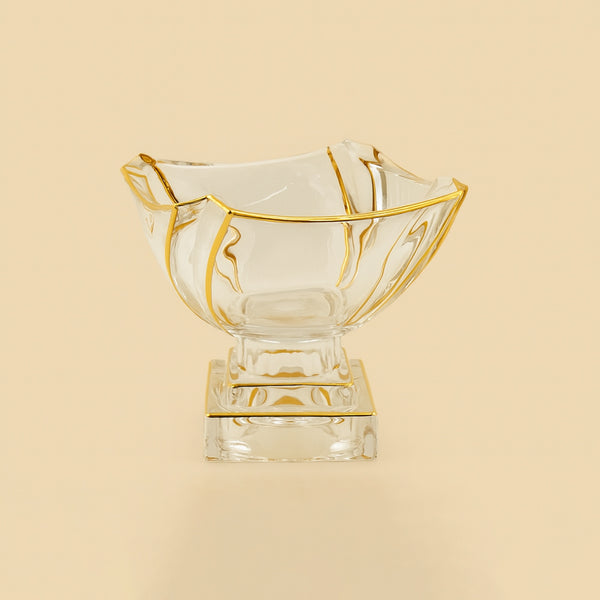 TRC-17330 – Square Candy Bowl with Gold Rim – 15cm (L) x 15cm (W)