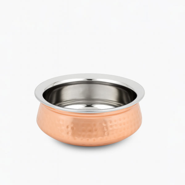 72917001067 – Kedge Hyder Handi – 300ml Hammered Copper Finish with Steel Interior