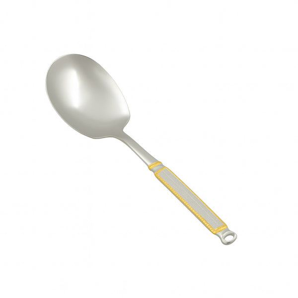 CUT0010293 Stainless Steel Rice Spoon – Silver with Gold Accent Handle