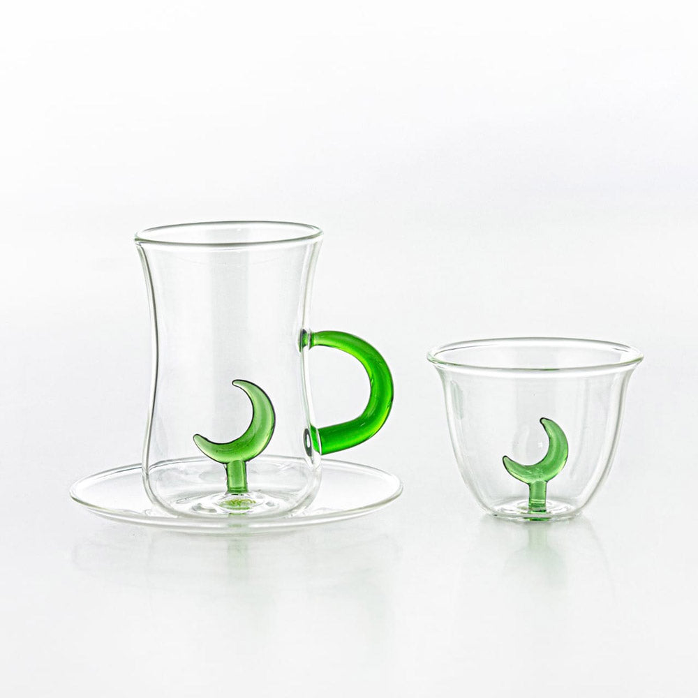 GLS0010172 Tea & Cawa Cup Set 18PC - Green Moon