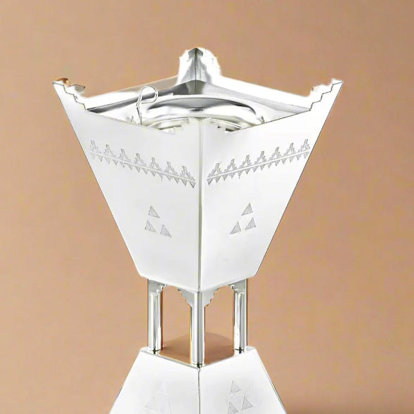 HT2411015 Incense Burner – 19cm (H) – Elegant Silver Bakhoor Holder for Home Fragrance