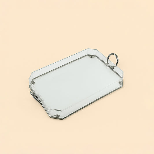 Acrylic Serving Tray with Handles Black – 34 cm (W) x 23 cm (L) – CD-7524