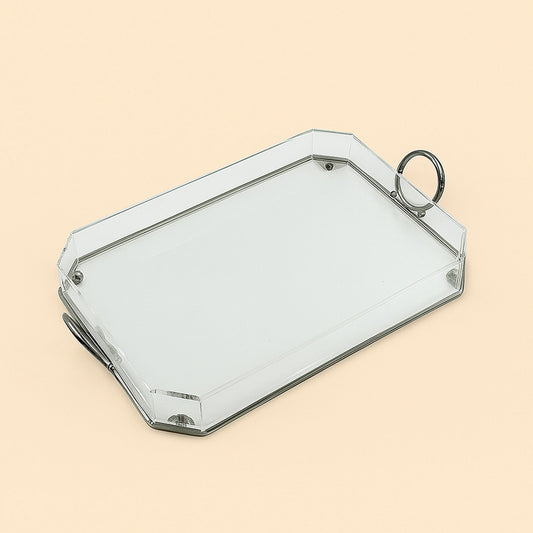 Acrylic Serving Tray with Handles Black – 40 cm (W) x 27 cm (L) – CD-7521