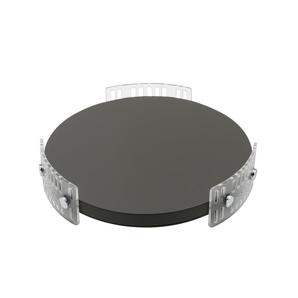 TR0039 – Acrylic Round Tray with Leather Base – 30cm – Silver