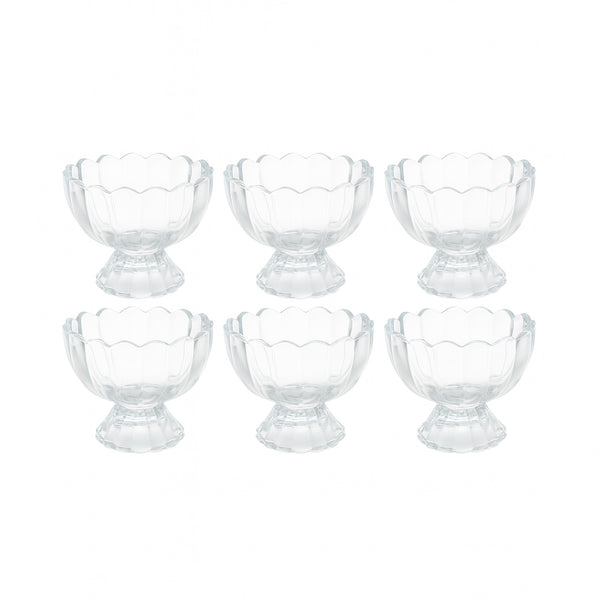 BQL008-2 Ice Cream Bowl Set – 6 Pieces – 120ml Clear Glass Dessert Cups