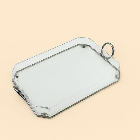 Acrylic Serving Tray with Handles Black – 46 cm (W) x 33 cm (L) – CD-7518