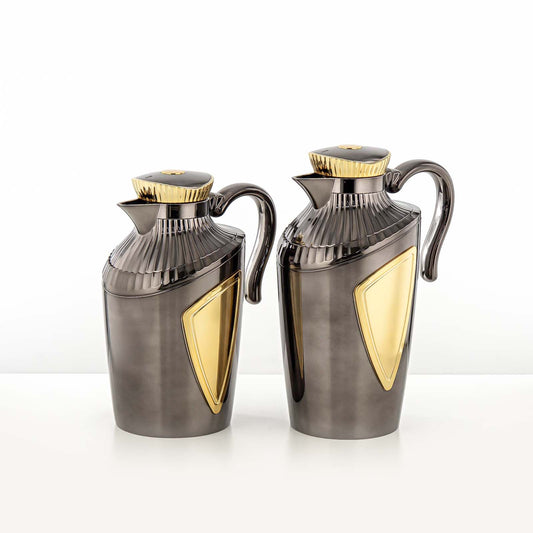 UWP – Vacuum Flask 2-Piece Set (0.7L & 1L) – Black Nickel Gold