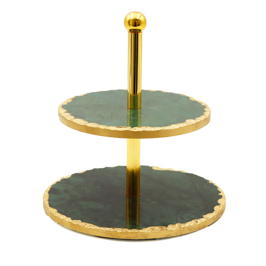 2 LAYER MARBLE CAKE STAND