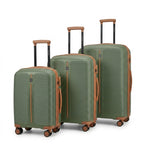 TP97980-3 PRESIDENT Trolley Case Set – 3-Piece Olive Green TSA Lock, 360° Spinner Wheels & Expandable Hard Shell