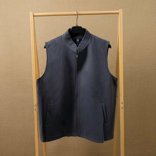 2K12 Men’s Vest (Sadariya) 14# – Sleeveless Winter Jacket with Front Zip Closure & Inner Quilted Fur Lining – Dark Gray
