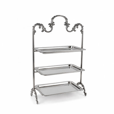 3-Layer Serving Stand 25 x 40 CM Nickel Black And Silver Finish Dessert Display Stand Siddiq Gifts