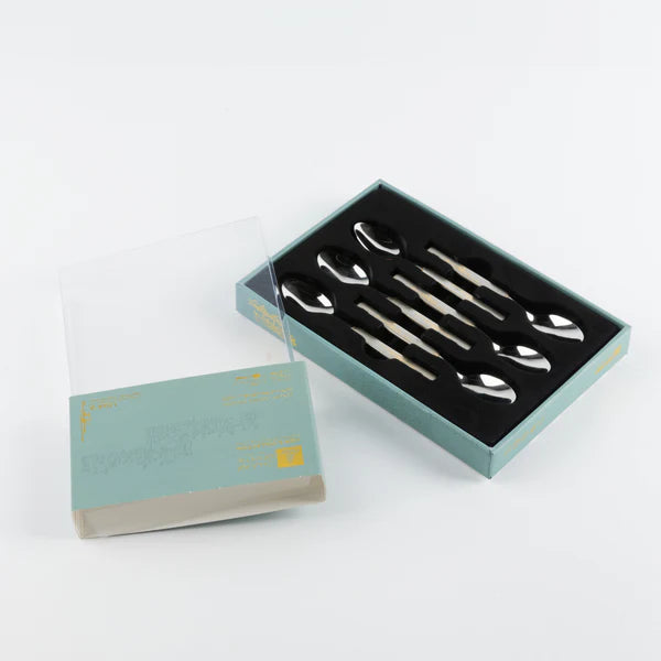HX-1006 Stainless Liqaa 6-Piece Spoon Set - Gold and Silver