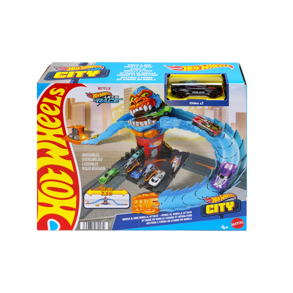 HDR30 Hot Wheels City Nemesis Gorilla Garage Playset with Car