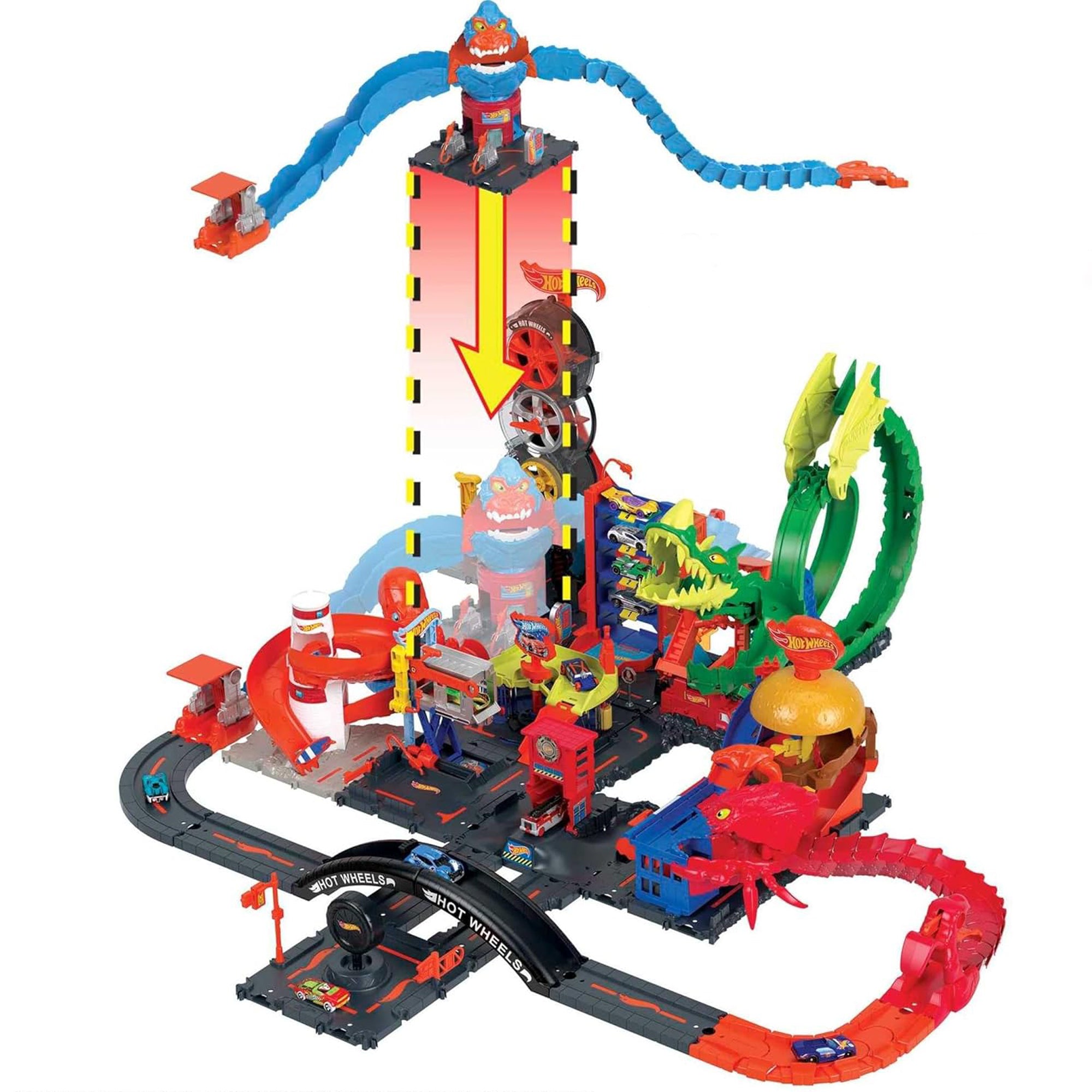 HDR30 Hot Wheels City Nemesis Gorilla Garage Playset with Car