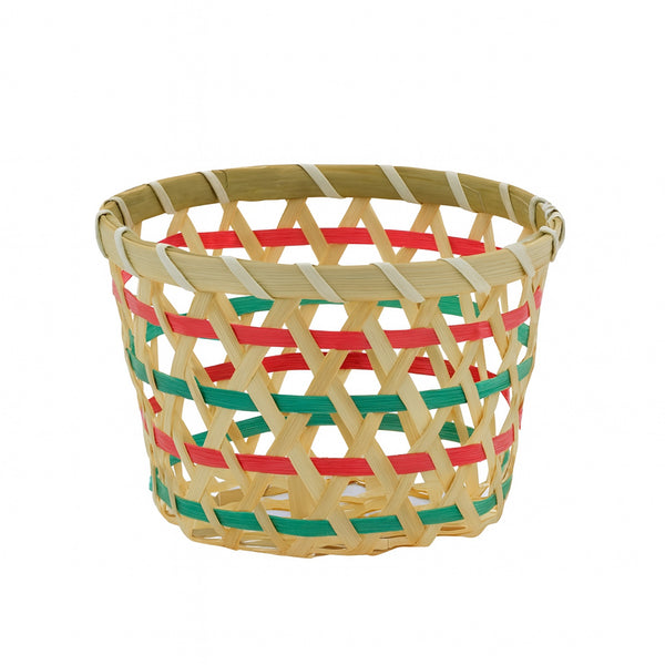 AB3369 Bamboo Jali Round Basket – 15cm (D) x 11cm (H) – Handwoven Design